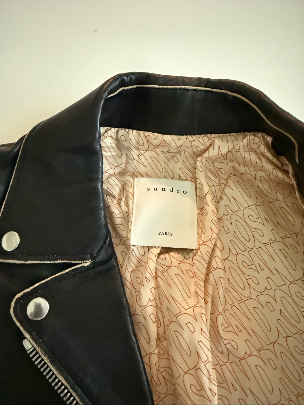 Sandro Black Leather Biker Jacket - Picture 10 of 11